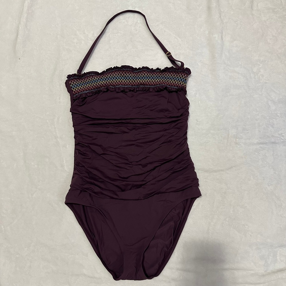 Blue Rod Beattie One Piece Mio Smocked Swimsuit Size 10